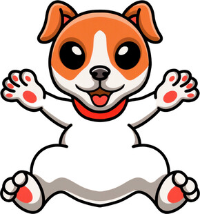 可爱小狗开心坐立