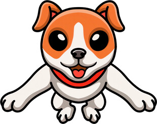 可爱跳跃小狗卡通形象