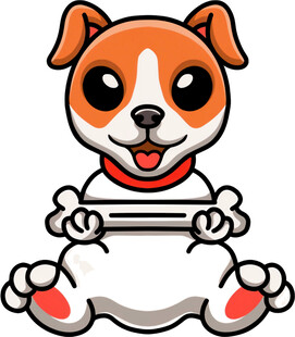 可爱坐姿小狗卡通形象