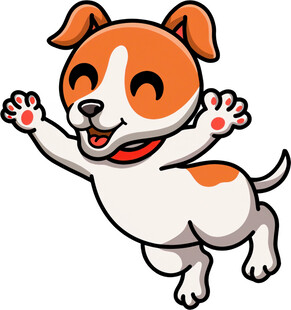 跳跃的可爱小狗