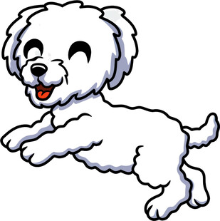 跳跃的可爱小白狗