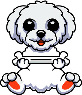 可爱小狗抱骨头