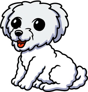 可爱小白狗卡通形象