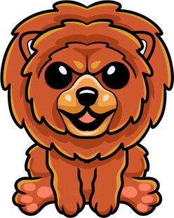 可爱卡通棕色小狗形象