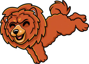 奔跑的棕色卡通小狗