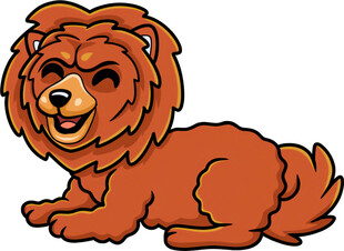 趴着的可爱棕色卡通小狗