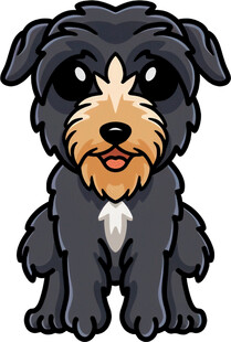 可爱黑色小狗卡通形象