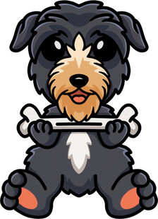 可爱小狗抱骨头