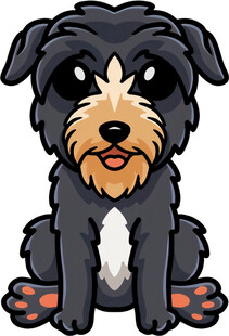 可爱黑色小狗卡通形象