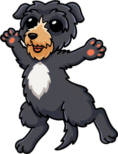 欢快跳跃的卡通小狗