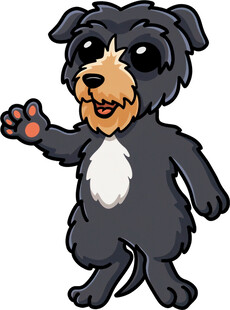 可爱小狗伸出带爱心爪子