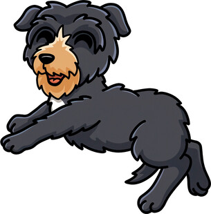 跳跃的黑色小狗