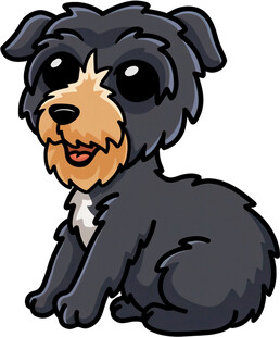 可爱黑色小狗卡通形象