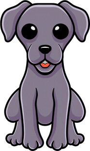 可爱灰色小狗卡通形象