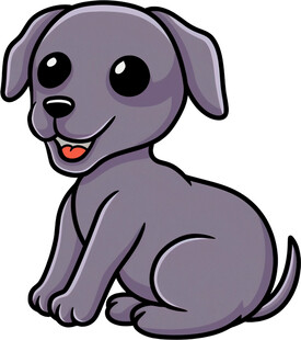 可爱灰小狗卡通形象