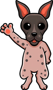 可爱斑点小狗挥手示意