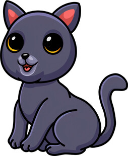 可爱黑猫卡通形象