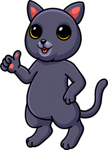 可爱黑猫竖大拇指