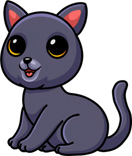 可爱黑猫卡通形象