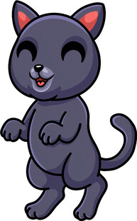 可爱黑猫卡通形象