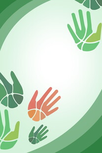 多彩手掌环绕的活力画面