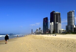 黄金海岸城市沙滩风光