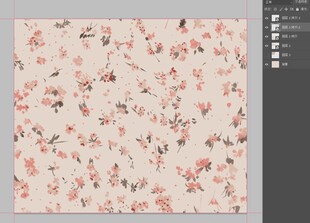粉色碎花图案布料纹理