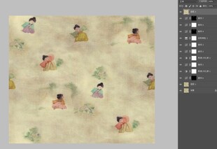 古风人物图案背景纹理