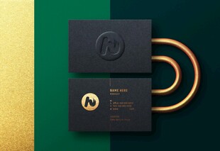 黑金风格名片与装饰设计