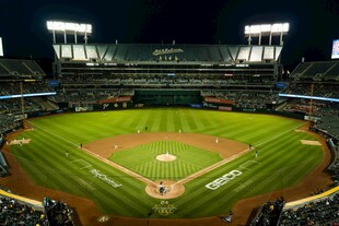 夜间棒球场全景