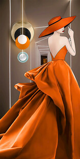 红裙背影玄关装饰画