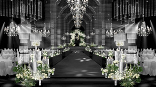 韩式白绿色婚礼