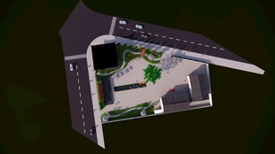 现代建筑鸟瞰效果图