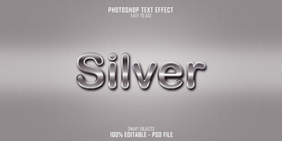 银色立体文字效果展示