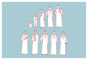 阿拉伯传统服饰人物展示