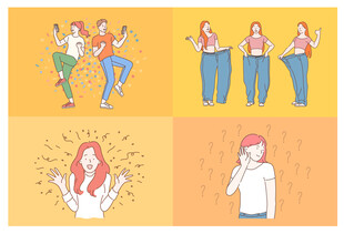 多样姿态的人物插画