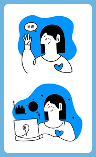 女性日常科技活动场景