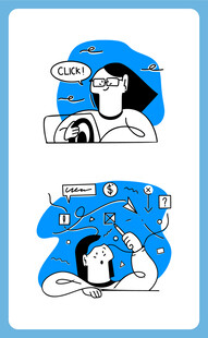 卡通人物睡眠相关插画