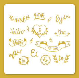 手绘金色装饰性文字图案