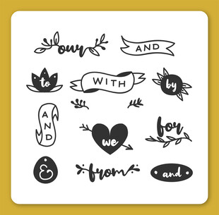 可爱手绘爱情相关图案元素