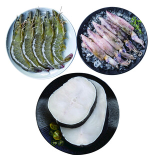 多样海鲜食材展示