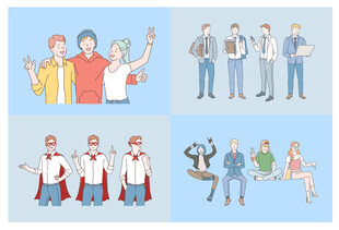 多样职业人物插画