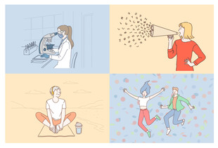 多样生活场景插画展示