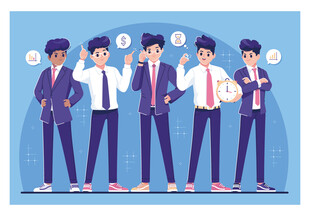 商务团队交流互动场景