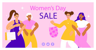 妇女节促销中的时尚女性