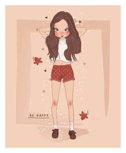可爱女孩插画形象