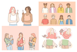 多样人群姿态与生活场景