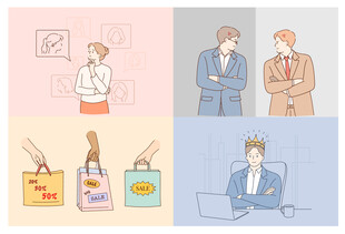 职场场景与日常办公元素