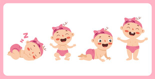 可爱卡通女宝宝形象设计