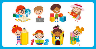 儿童多样活动欢乐场景